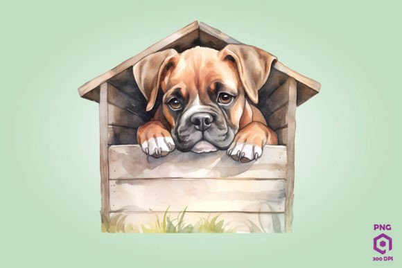 Boxer Dog Lie in House