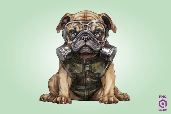 Bulldog Dog Wearing Gas Mask: Design Review