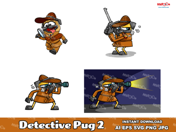 Detective Pug Dog Cartoon Character 2: A Designer's Review