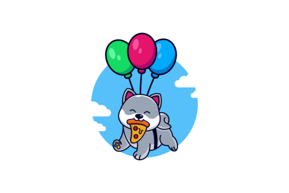 Dog Balloon Embroidery Design