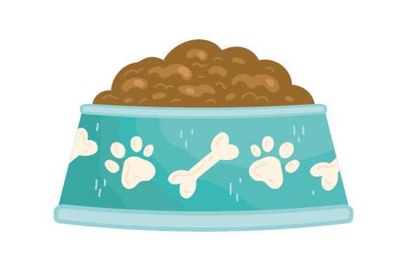 Dog Food Bowl Embroidery Design