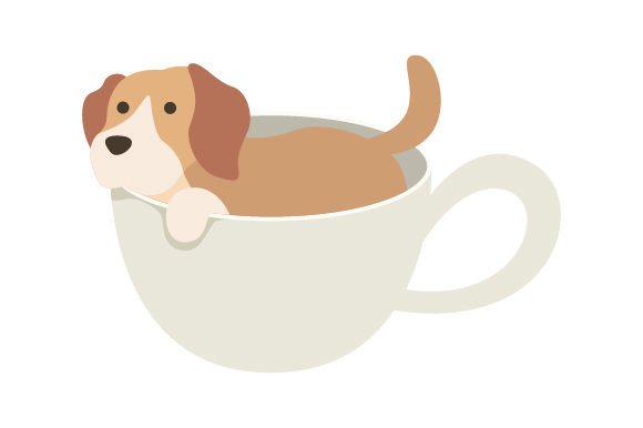 Dog in Teacup Embroidery Design