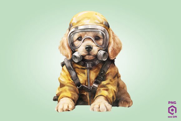 Golden Retriever Dog Wearing Gas Mask Design Review