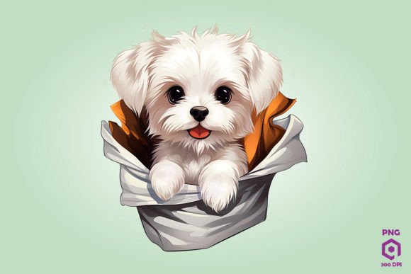 Maltese Dog Inside Pocket 1