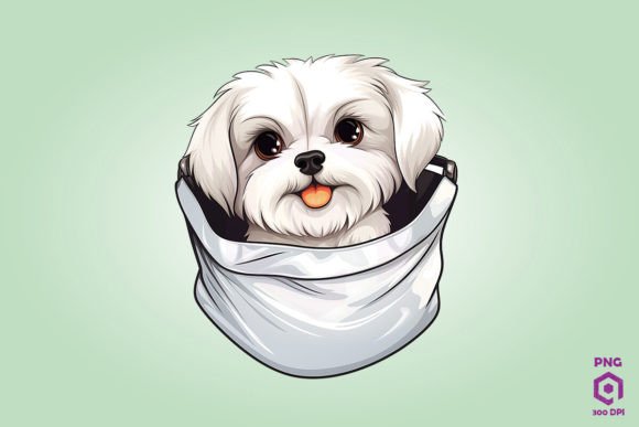 Maltese Dog Inside Pocket