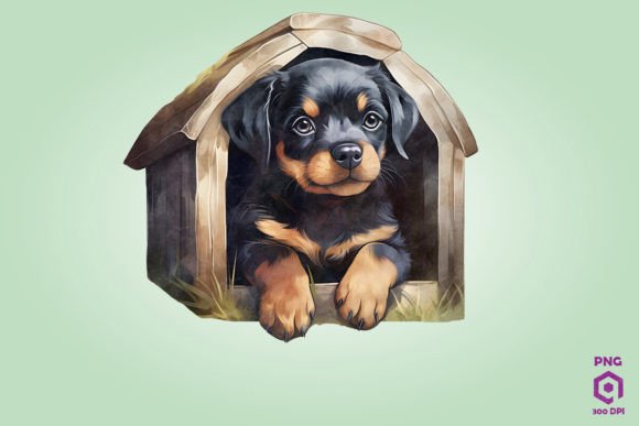 Rottweiler Dog Lie in House