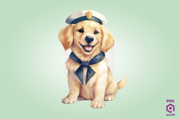 Sailor Golden Retriever Dog Clipart