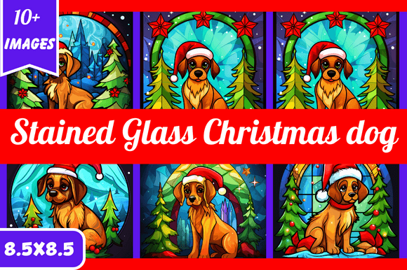 Stained Glass Christmas Dog: Embroidery Business Graphic Review