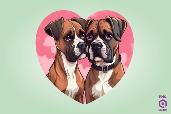 Valentine Couple of Boxer Dog 2
