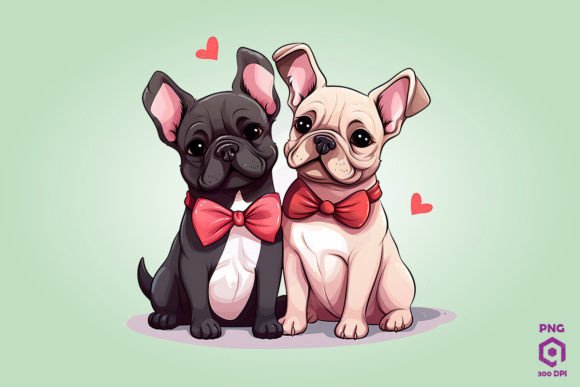 Valentine Couple of Bulldog Dog 7