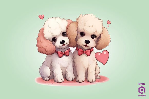Valentine Couple of Poodle Dog 3